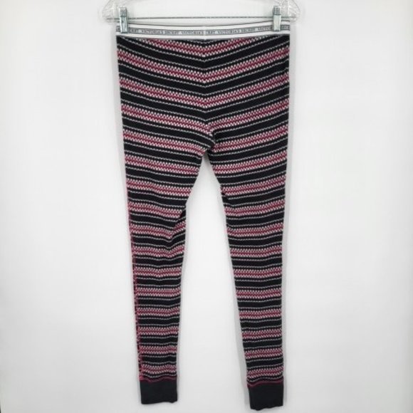 PINK Victorias Secret Thermal Long Johns Pajama Set Black Pink Small - Picture 7 of 8